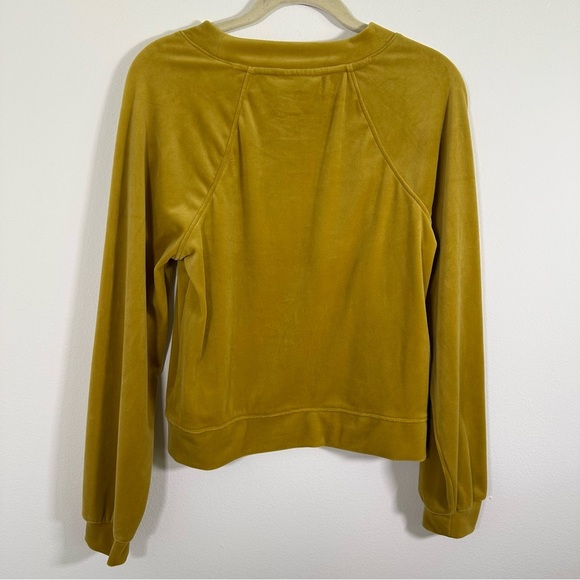 Saturday/Sunday Anthropologie Kamira Ruched Sweatshirt Marigold Velour Size XS - Picture 4 of 10